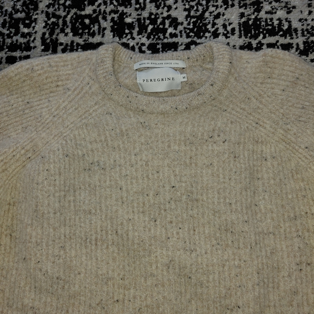 Peregrine British Wool Ford Crew Jumper oatmeal M - Picture 14 of 16
